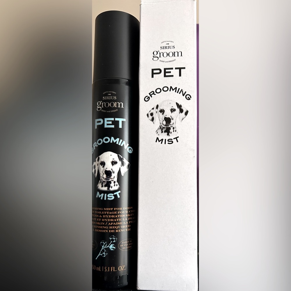 Sirius Groom Pet Grooming Mist for Dogs Natural No rinse Gentle Soft Baby Powder